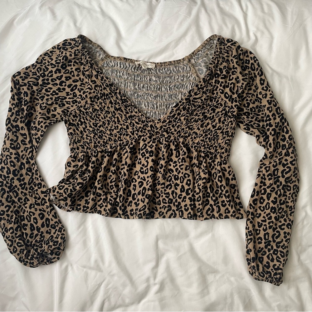 LA hearts of pacsun leopard print long sleeve top